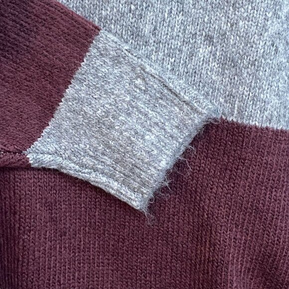 H&M L.o.g.g. Womens Sweater Small Gray Maroon Varsity Stripe NWT Acrylic Blend - Picture 7 of 8